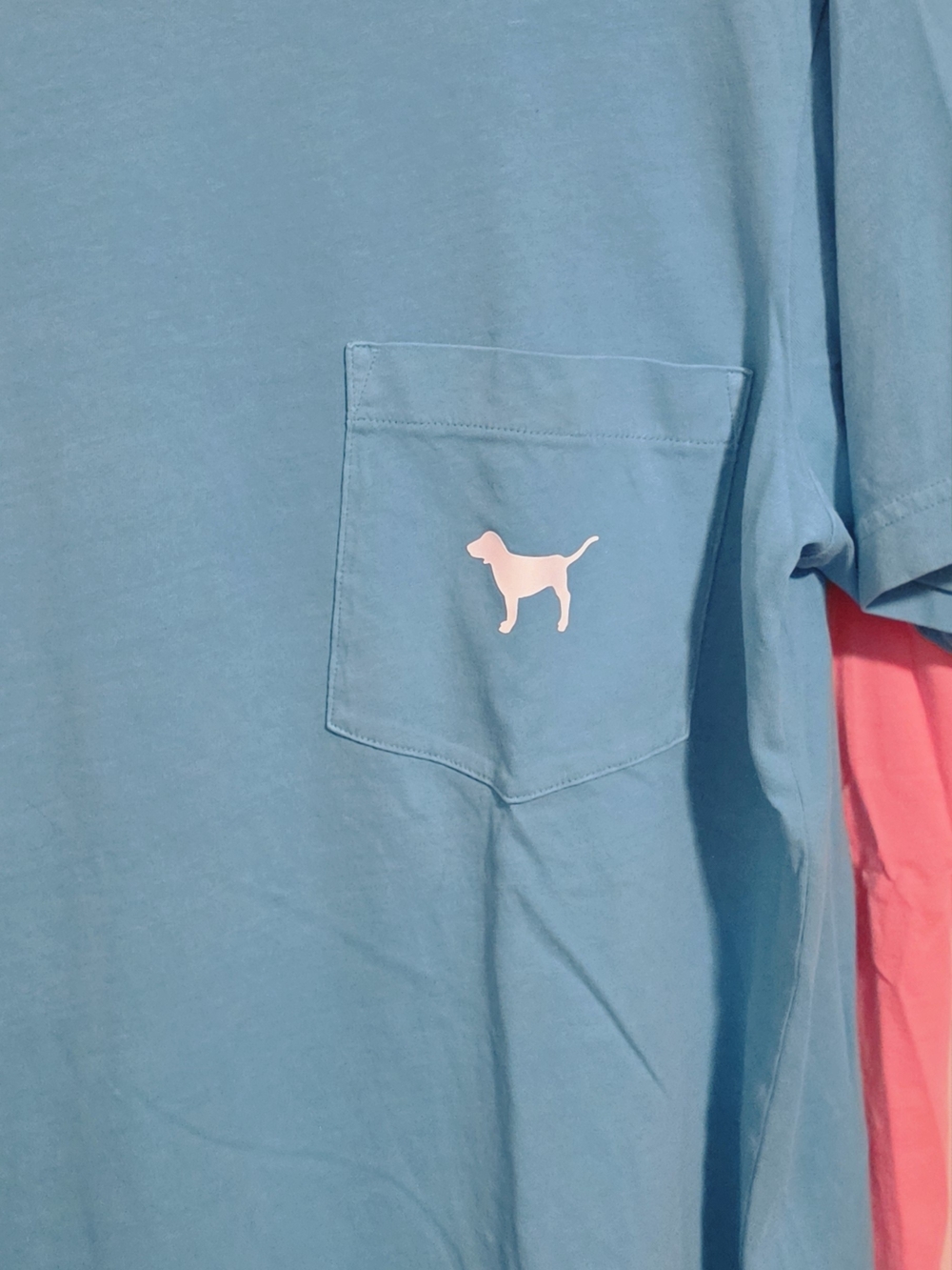2 PINK Victoria's Secret Tshirts Sz L Blue And Orange - Picture 7 of 15
